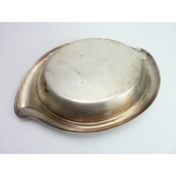 Vintage Oval Vegetables Bread Rolls Silvertone Serving Tray - Picture 4 of 6
